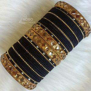 পার্টি পার্ল গ্লাস ভেলভেট চুড়ি - Party Parl Glass Velvet Churi