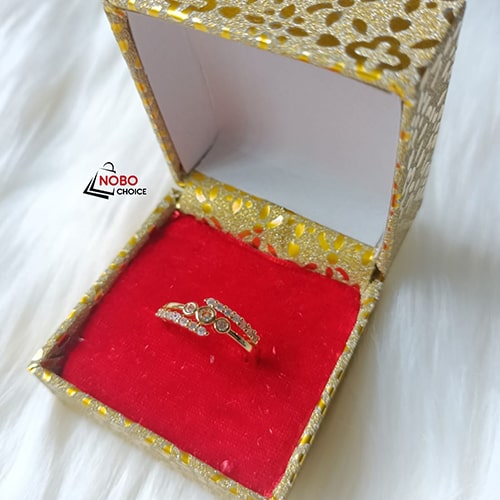 গোল্ডেন ডায়মন্ড কাট আংটি | Golden Diamond Cut Ring